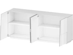Cucina|Madie > Dmora Credenza bianca 200x44x86h cm 4 ante - Arda Bianco