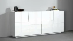 Cucina|Madie > Dmora Credenza bianca 200x44x86h cm 4 ante - Arda Bianco