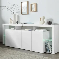 Credenza bianca 220x40x80h cm 4 ante - Atak