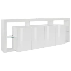 Credenza bianca 220x40x80h cm 4 ante - Atak