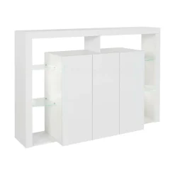Cucina|Salotto > Dmora Credenza bianca 150x40x100h cm 3 ante - Bagnasco Bianco