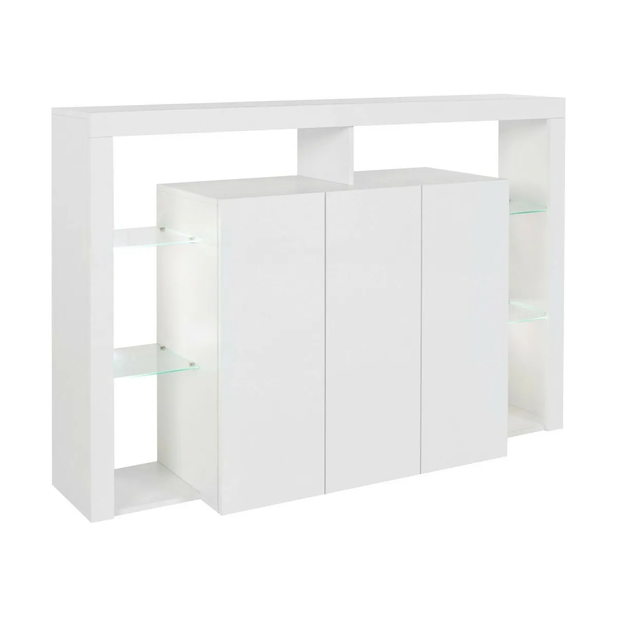 Cucina|Salotto > Dmora Credenza bianca 150x40x100h cm 3 ante - Bagnasco Bianco