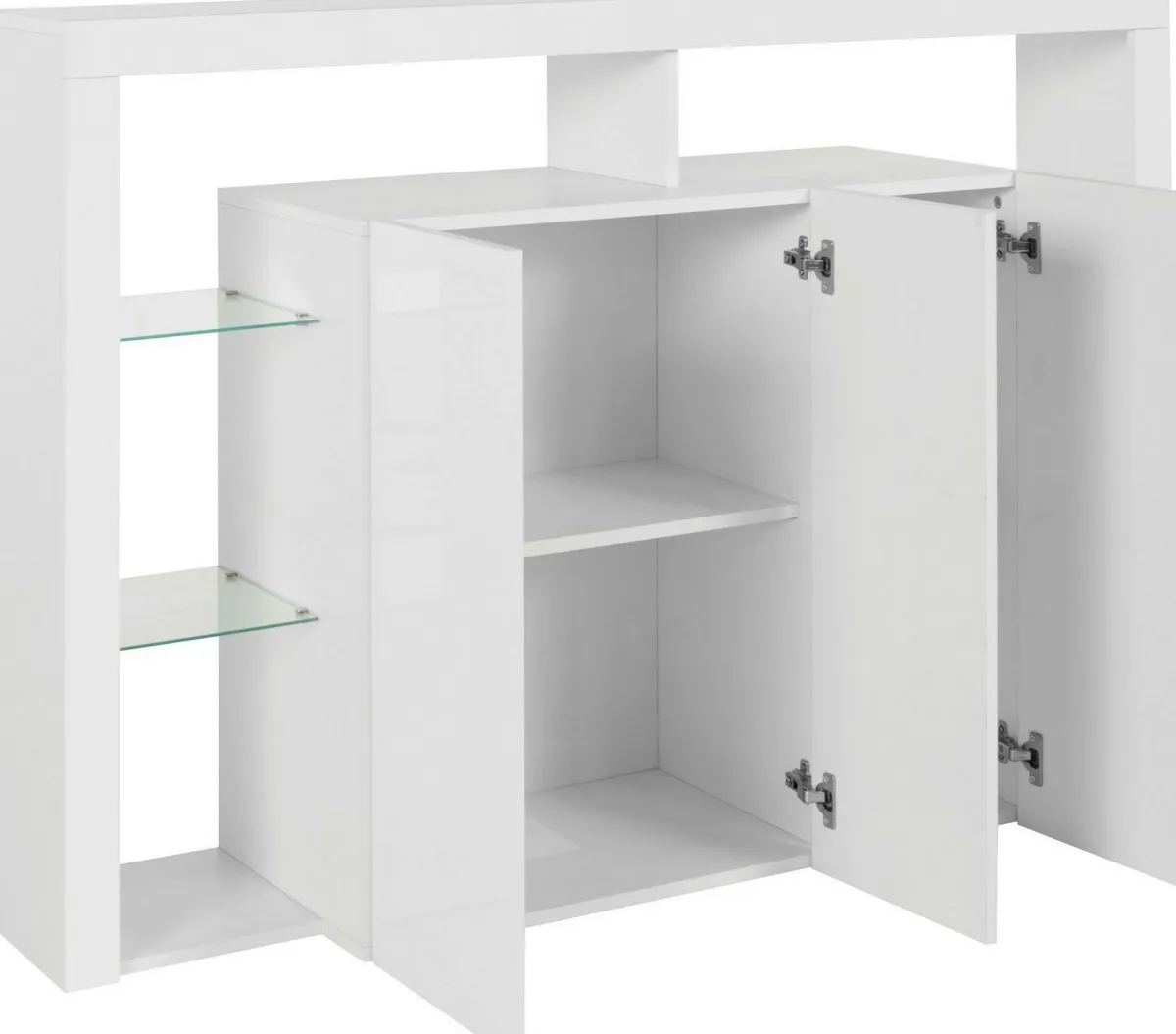 Cucina|Salotto > Dmora Credenza bianca 150x40x100h cm 3 ante - Bagnasco Bianco