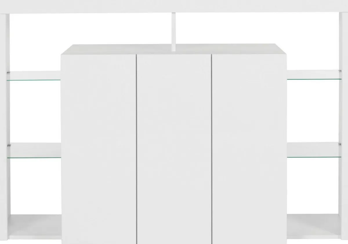 Cucina|Salotto > Dmora Credenza bianca 150x40x100h cm 3 ante - Bagnasco Bianco