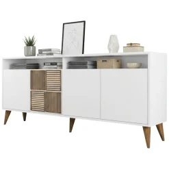 Credenza bianca 180x35x78h cm 4 ante - Benjamin