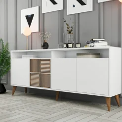 Credenza bianca 180x35x78h cm 4 ante - Benjamin
