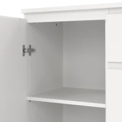 Credenza bianca 119x40x83h cm 2 ante e 3 cassetti - Zumpano
