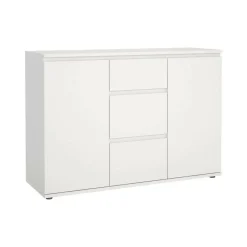 Credenza bianca 119x40x83h cm 2 ante e 3 cassetti - Zumpano
