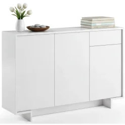 Credenza bianca 134x35x87h cm 3 ante e 1 cassetto - Arius
