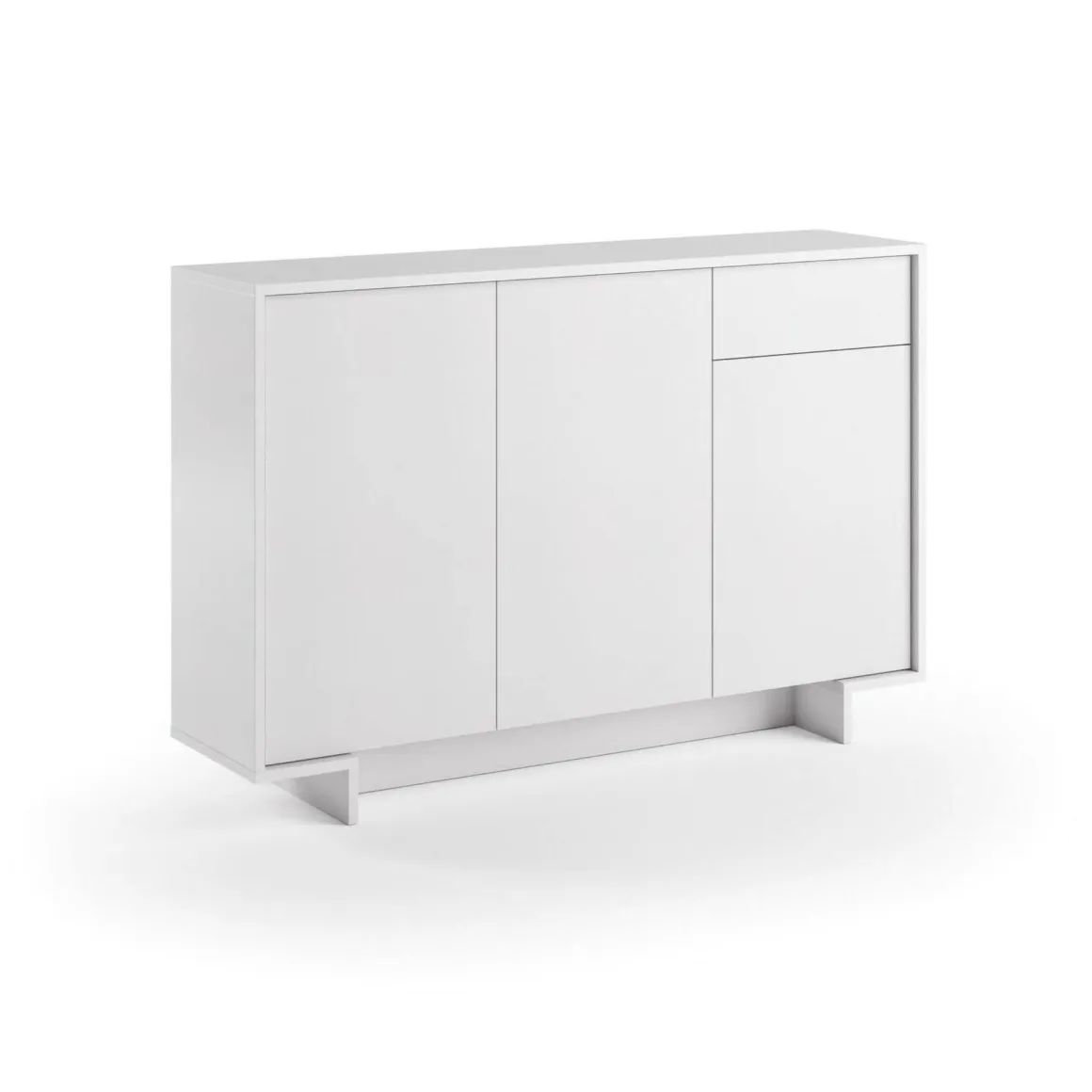 Credenza bianca 134x35x87h cm 3 ante e 1 cassetto - Arius