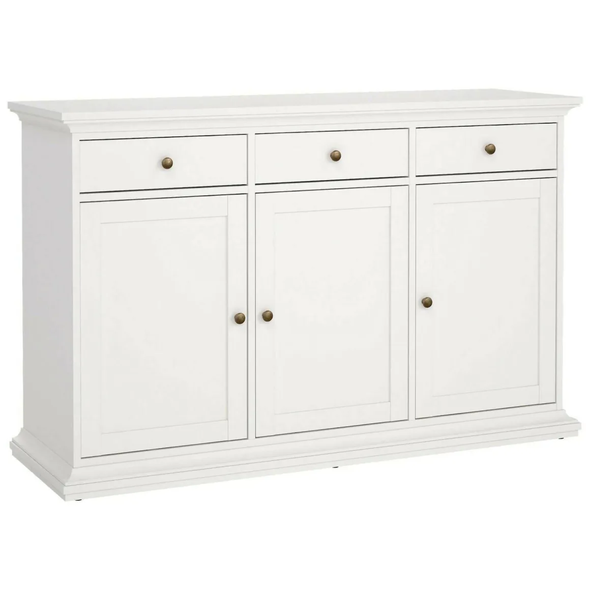 Credenza bianca 143x46x91h cm 3 ante e 3 cassetti - Asola