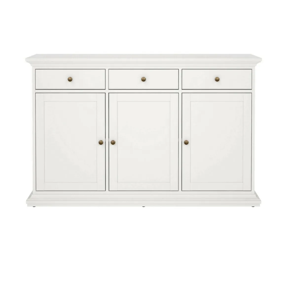 Credenza bianca 143x46x91h cm 3 ante e 3 cassetti - Asola