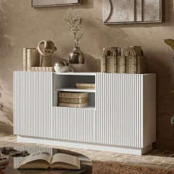 Credenza bianca 150x40x78h cm 2 ante e 1 cassetto - Serchio