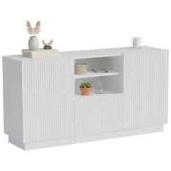 Credenza bianca 150x40x78h cm 2 ante e 1 cassetto - Serchio