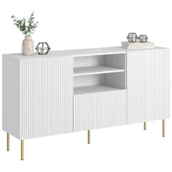 Credenza bianca 150x42x82h cm 2 ante e 1 cassetto - Stornara