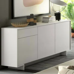 Credenza bianca 170x42x78h cm 3 ante e 1 cassetto - Aronne