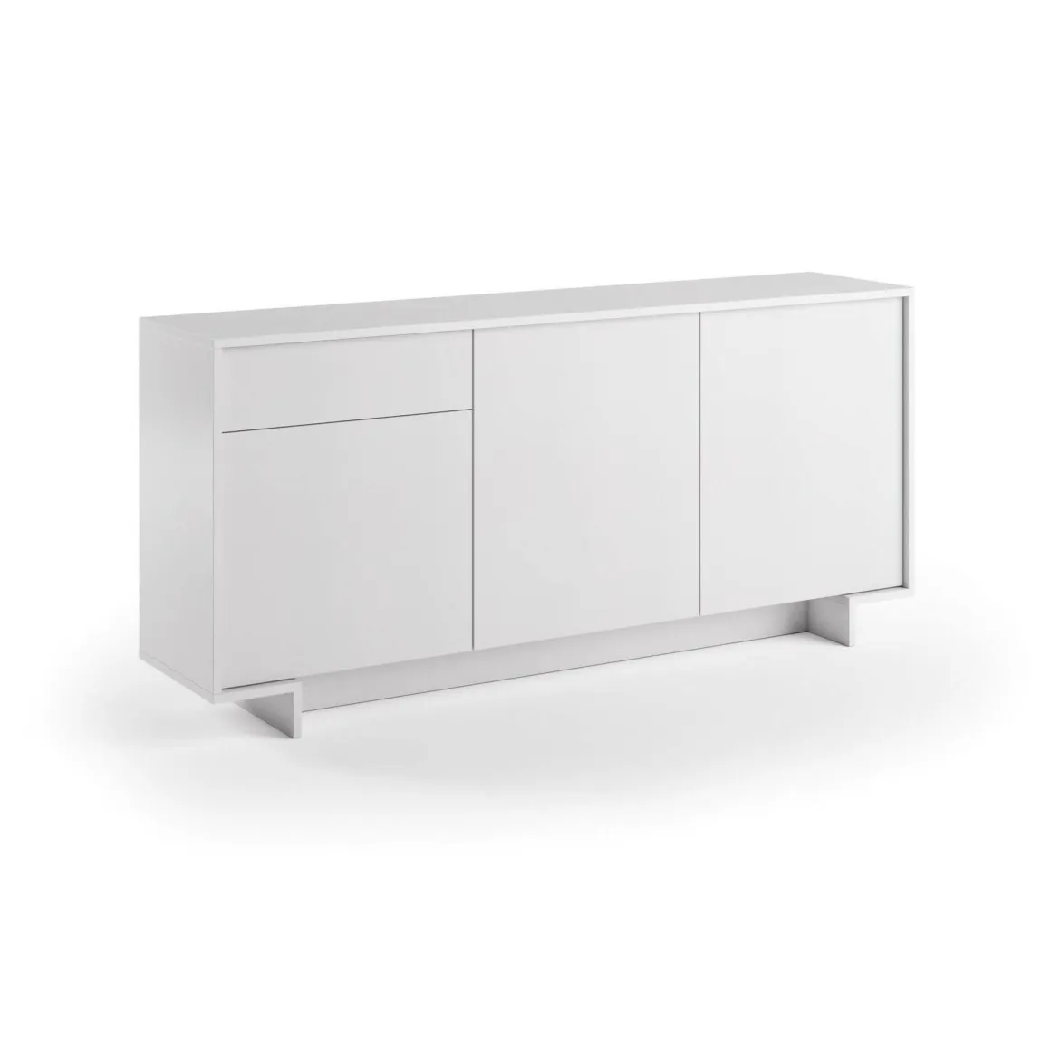 Credenza bianca 170x42x78h cm 3 ante e 1 cassetto - Aronne