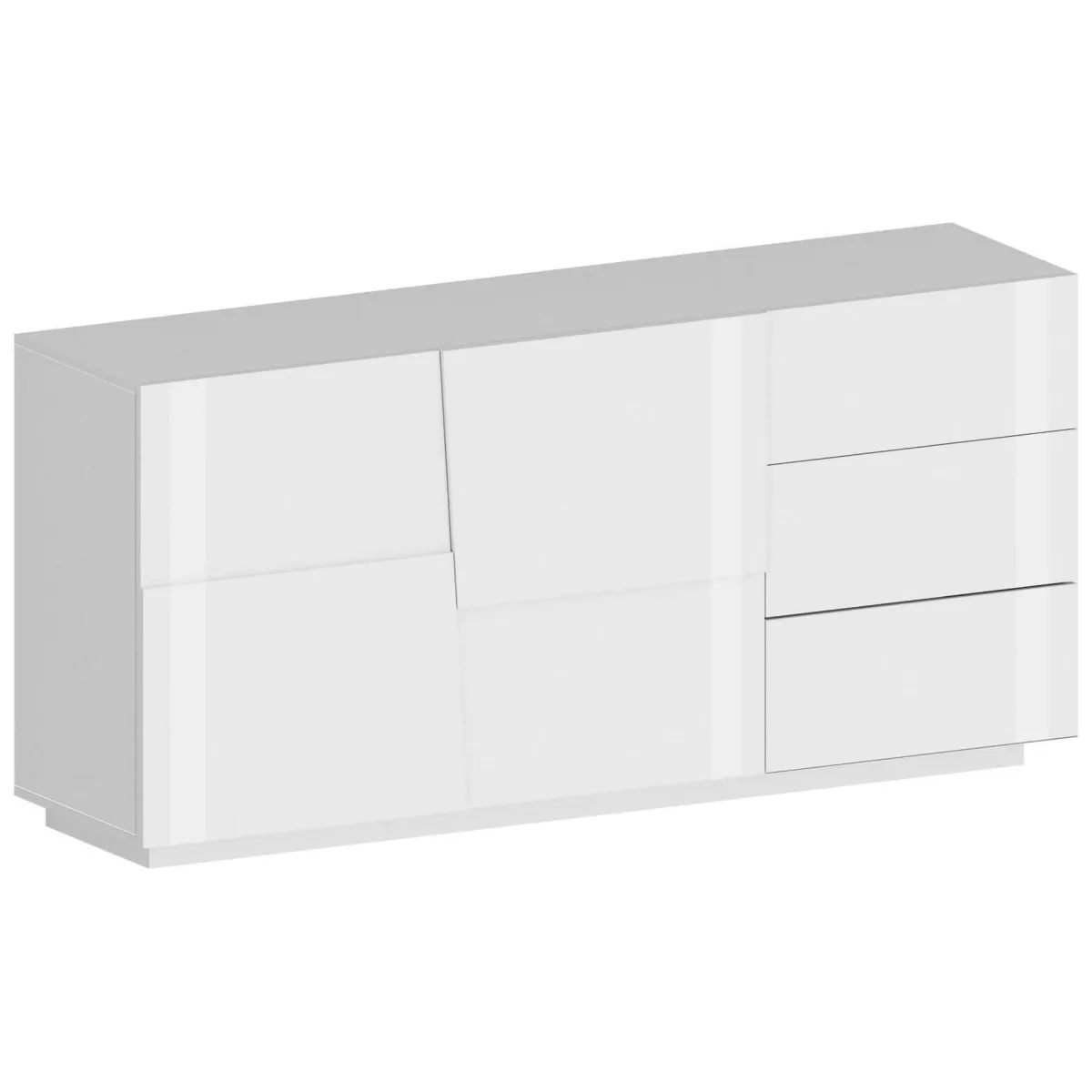 Cucina|Madie > Dmora Credenza bianca 180x44x86h cm 2 ante e 3 cassetti - Avelignese Bianco