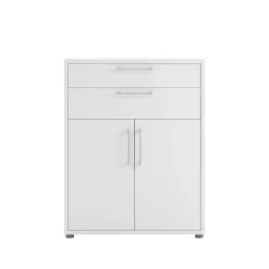Credenza bianca 89x40x113h cm 2 ante e 2 cassetti - Agra