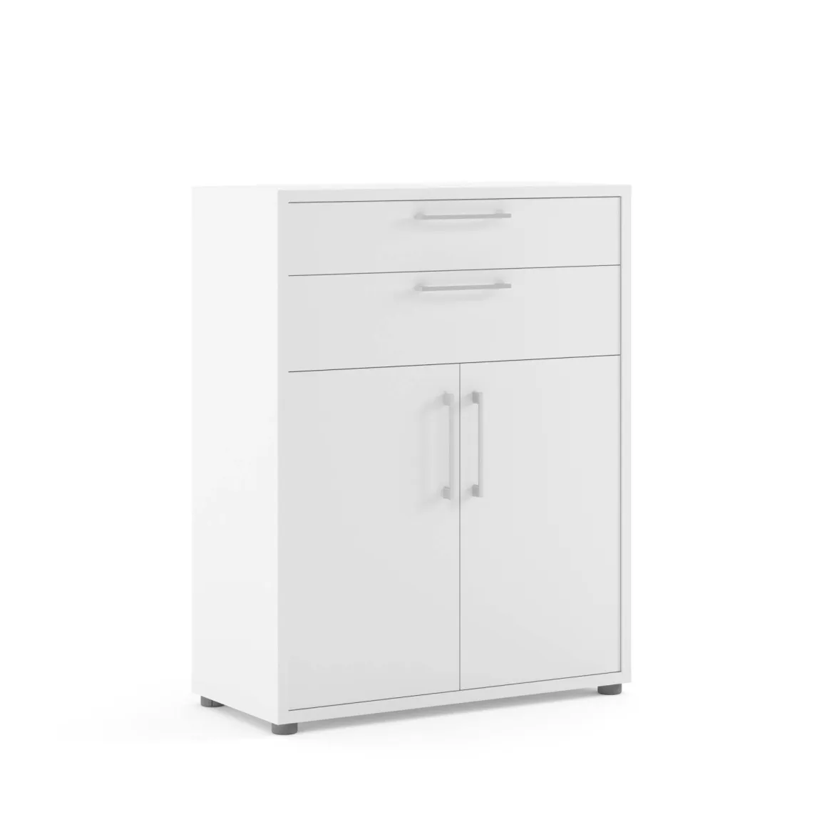 Credenza bianca 89x40x113h cm 2 ante e 2 cassetti - Agra