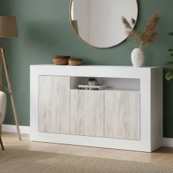 Credenza bianca 144x42x87h cm 3 ante - Ilizia