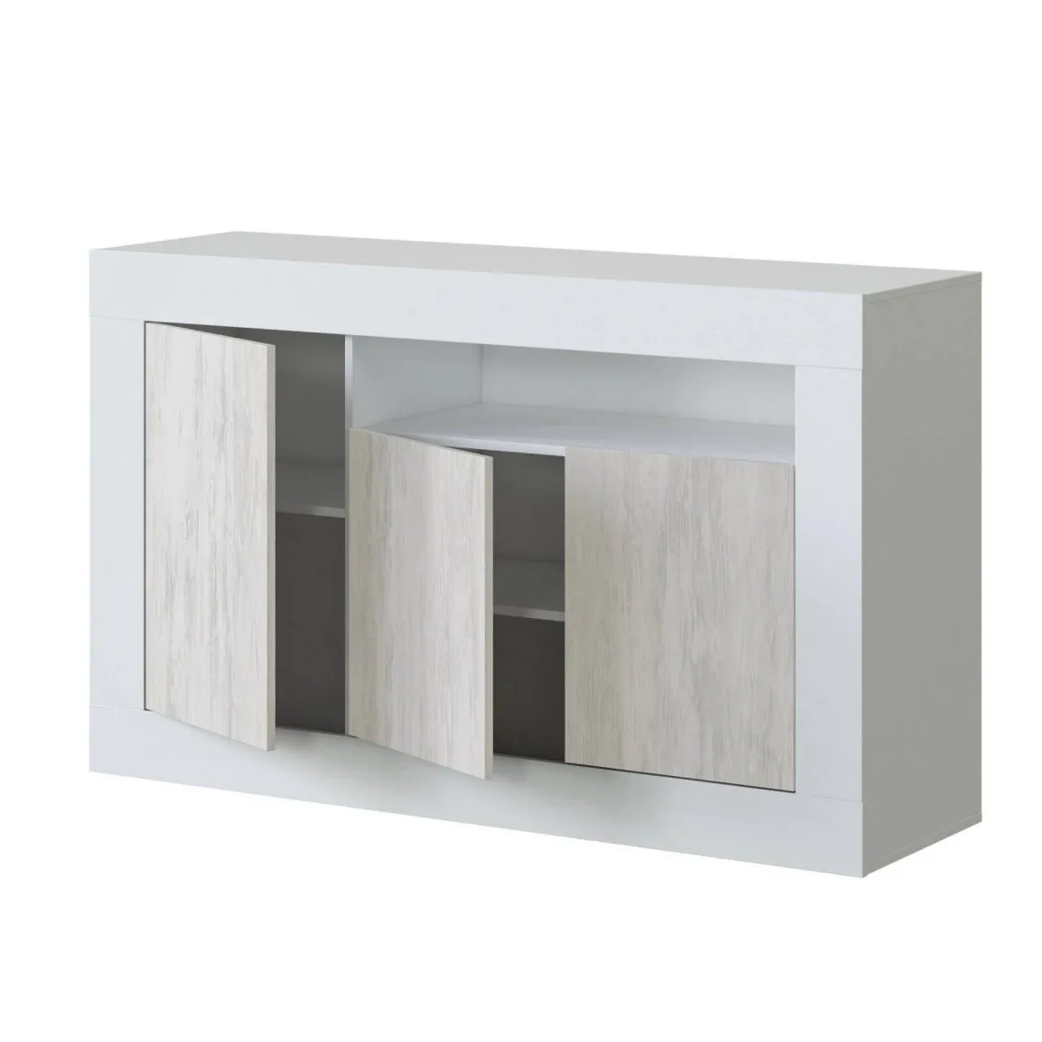 Credenza bianca 144x42x87h cm 3 ante - Ilizia