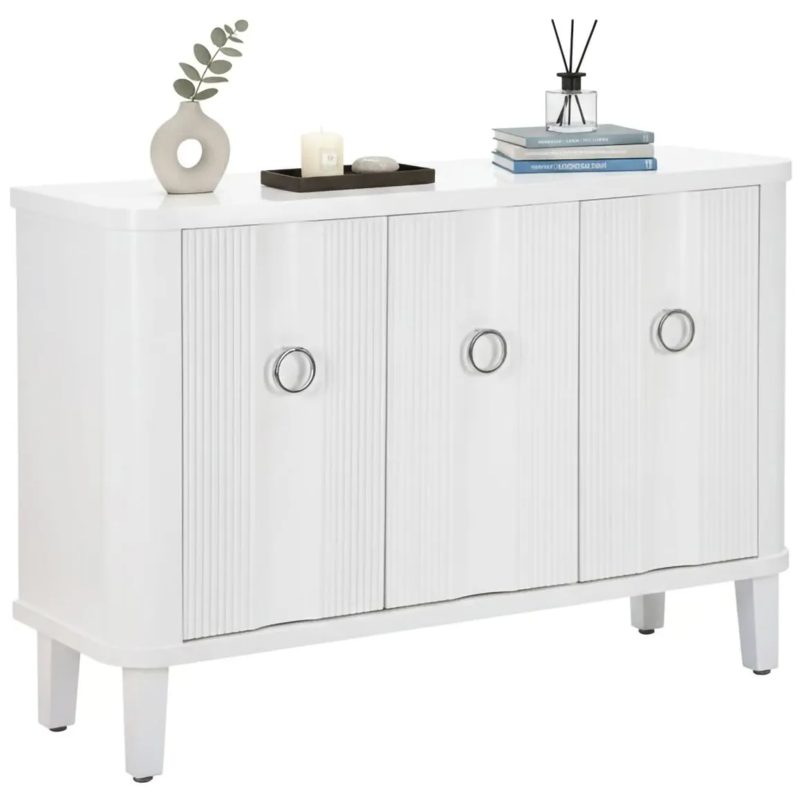Credenza bianca 120x40x84h cm 3 ante - Lewis
