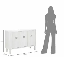 Credenza bianca 120x40x84h cm 3 ante - Lewis