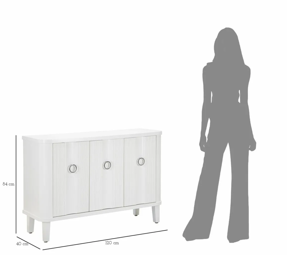 Credenza bianca 120x40x84h cm 3 ante - Lewis