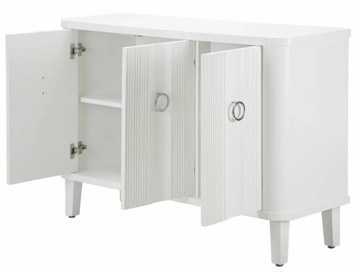 Credenza bianca 120x40x84h cm 3 ante - Lewis