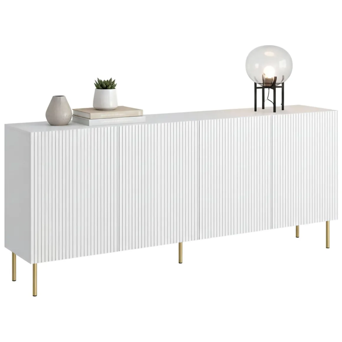 Credenza bianca 200x42x82h cm 4 ante - Londa