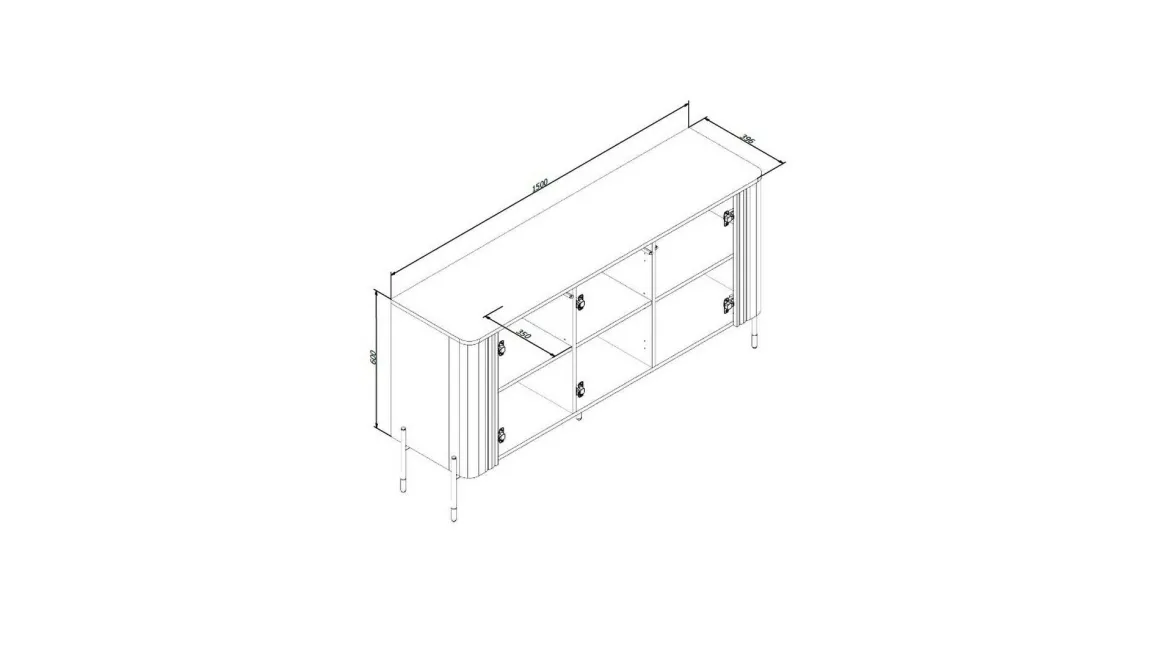 Credenza bianca 150x39x80h cm 3 ante - Susegana