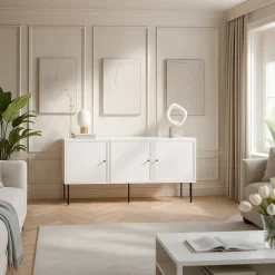 Credenza bianca 151x40x75h cm 3 ante - Vigasio