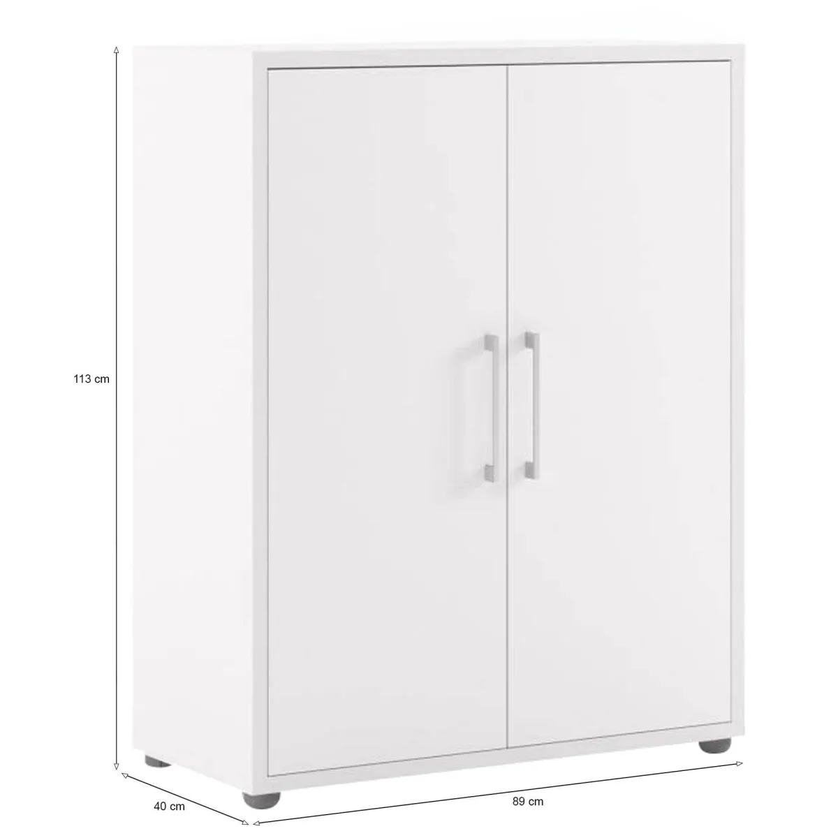Madie|Credenze > Dmora Credenza bianca 89x40x113h cm 2 ante - Warszawa Bianco