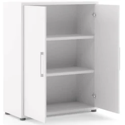 Madie|Credenze > Dmora Credenza bianca 89x40x113h cm 2 ante - Warszawa Bianco
