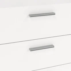 Madie|Credenze > Dmora Credenza bianca 140x40x81h cm 8 cassetti - Phethai Bianco