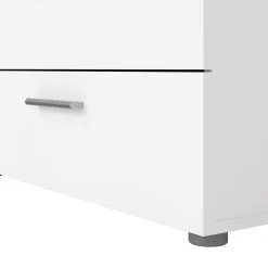 Madie|Credenze > Dmora Credenza bianca 140x40x81h cm 8 cassetti - Phethai Bianco