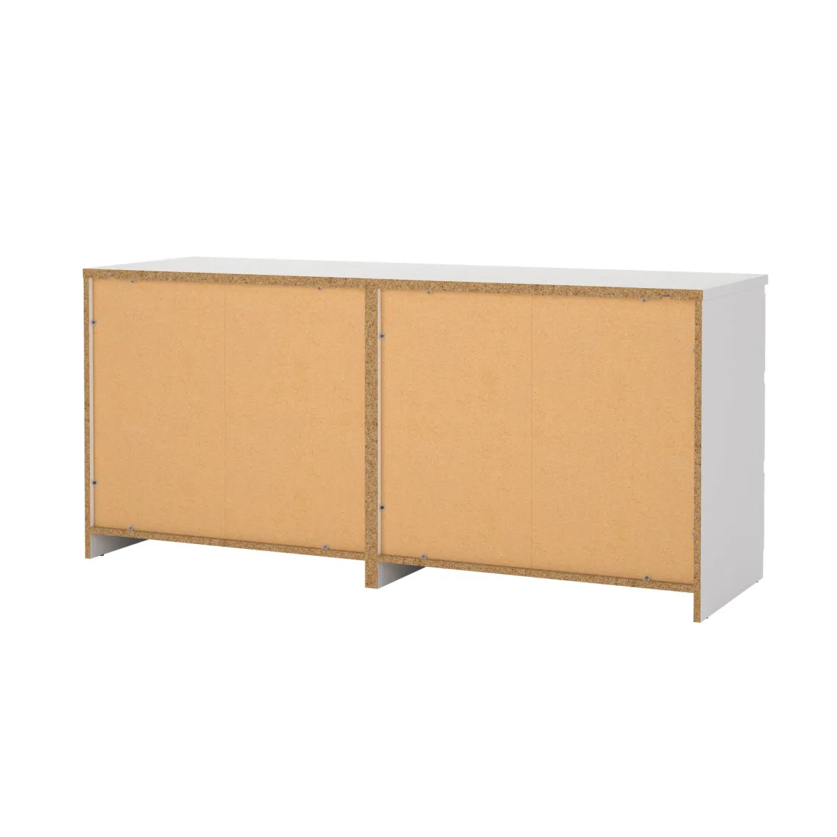 Madie|Credenze > Dmora Credenza bianca 153x50x70h cm 6 cassetti - Abacadabra Bianco