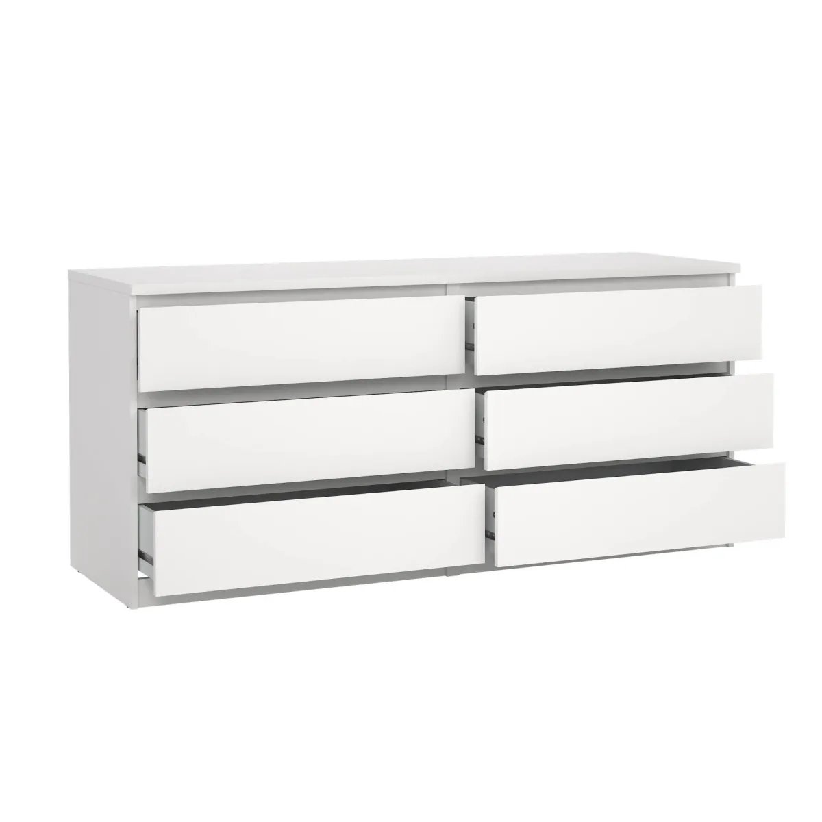 Madie|Credenze > Dmora Credenza bianca 153x50x70h cm 6 cassetti - Abacadabra Bianco