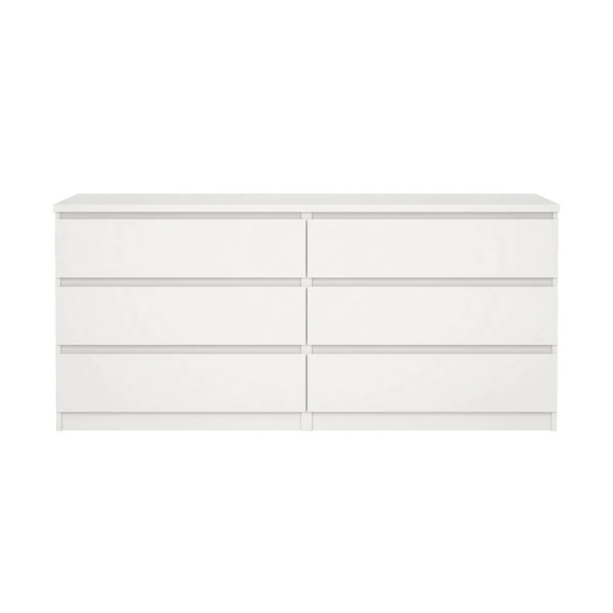 Madie|Credenze > Dmora Credenza bianca 153x50x70h cm 6 cassetti - Abacadabra Bianco