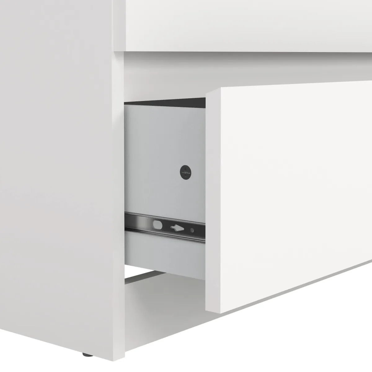 Madie|Credenze > Dmora Credenza bianca 153x50x70h cm 6 cassetti - Abacadabra Bianco