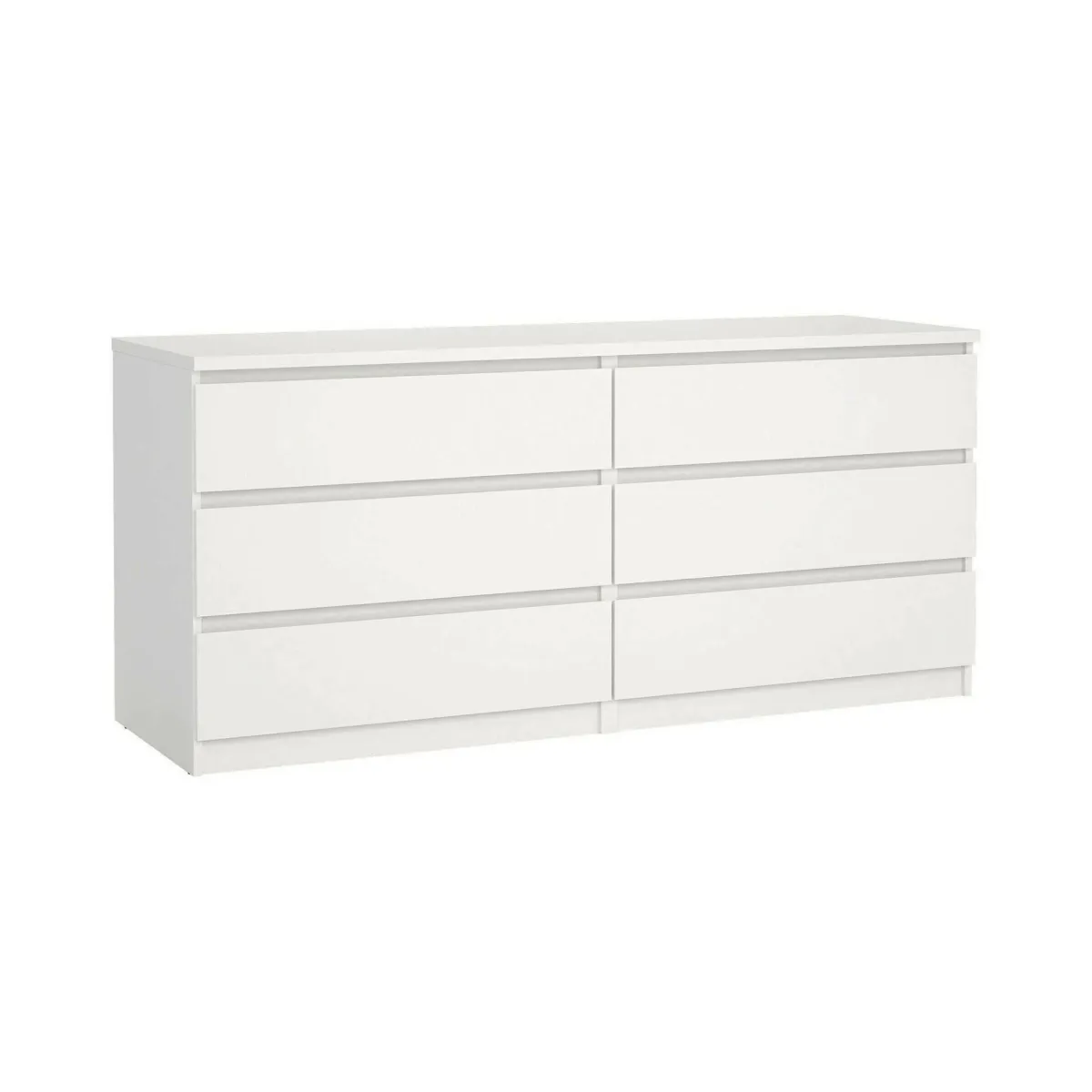 Madie|Credenze > Dmora Credenza bianca 153x50x70h cm 6 cassetti - Abacadabra Bianco