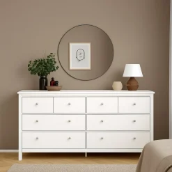 Credenza bianca 159x38x79h cm 8 cassetti - Kovsova