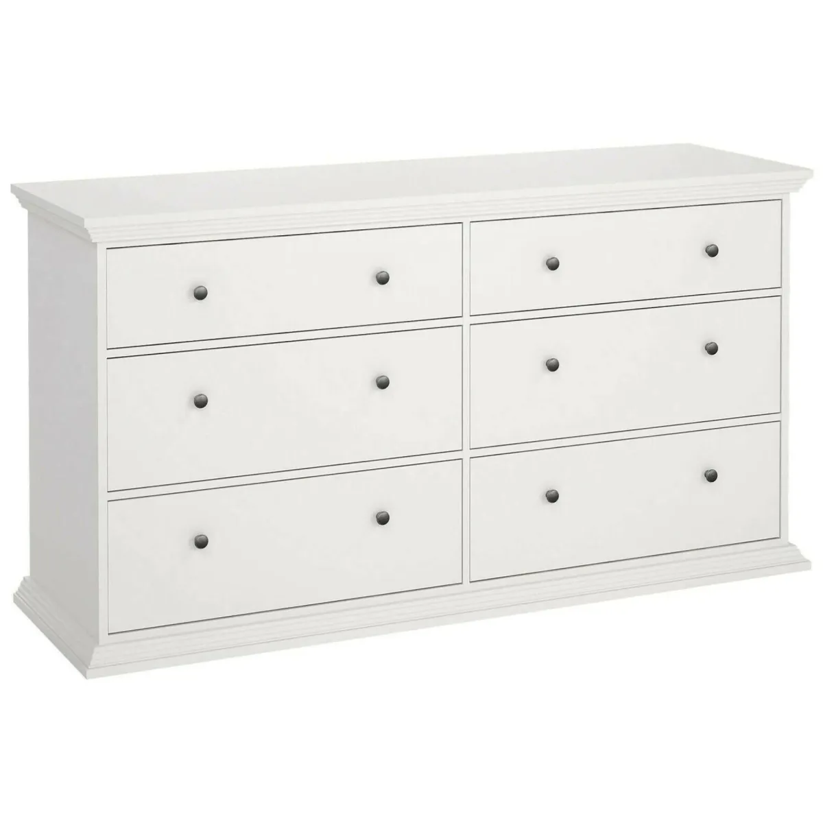 Madie|Credenze > Dmora Credenza bianca 163x51x88h cm 6 cassetti - Hibaru Bianco