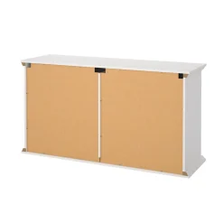 Madie|Credenze > Dmora Credenza bianca 163x51x88h cm 6 cassetti - Hibaru Bianco