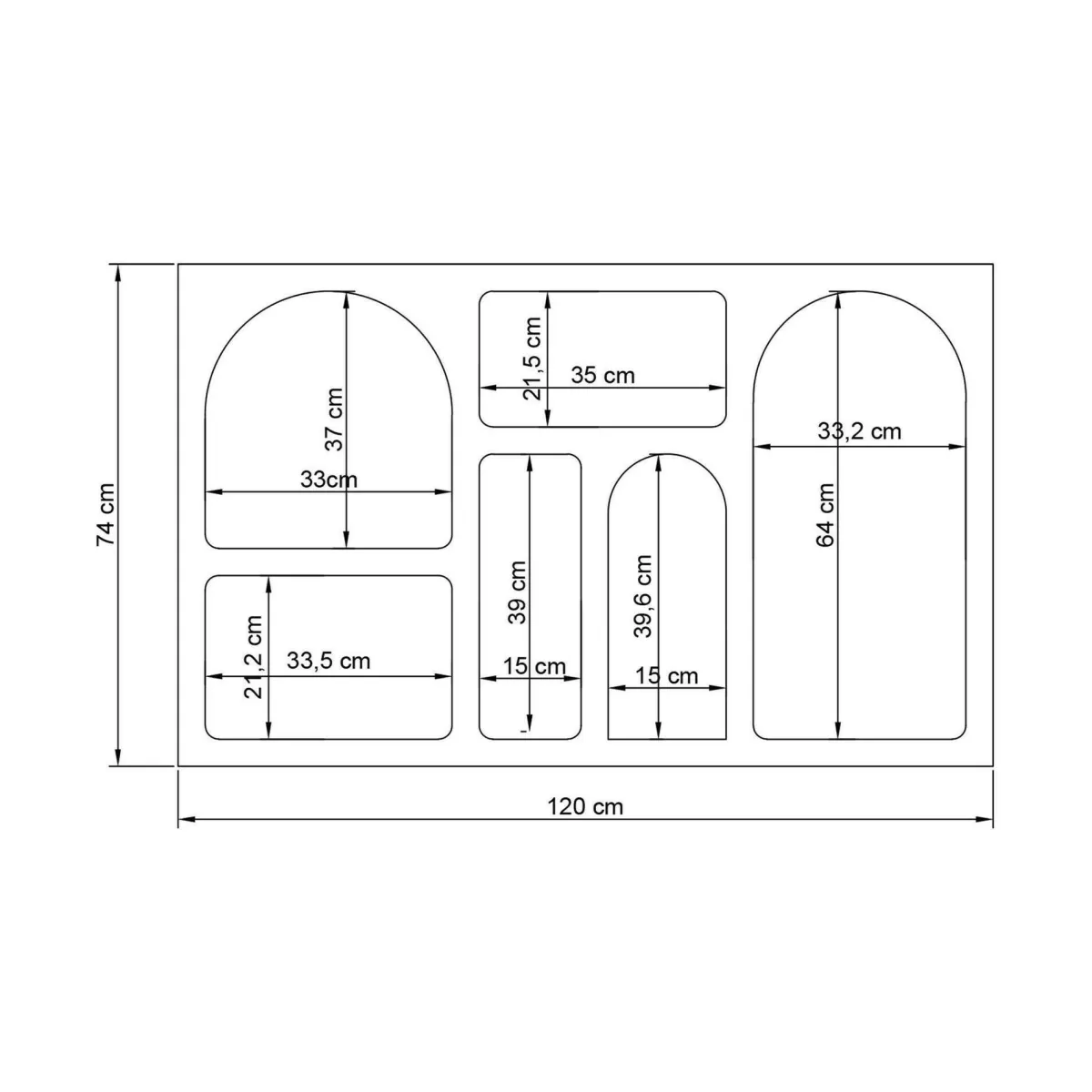 Cucina|Madie > Dmora Credenza bianca 120x37x74h cm 5 vani - Arsenio Bianco