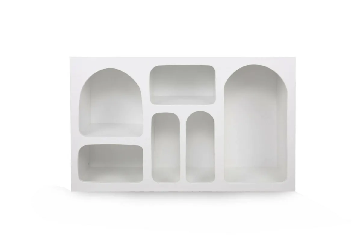 Cucina|Madie > Dmora Credenza bianca 120x37x74h cm 5 vani - Arsenio Bianco