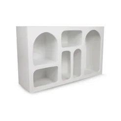 Cucina|Madie > Dmora Credenza bianca 120x37x74h cm 5 vani - Arsenio Bianco