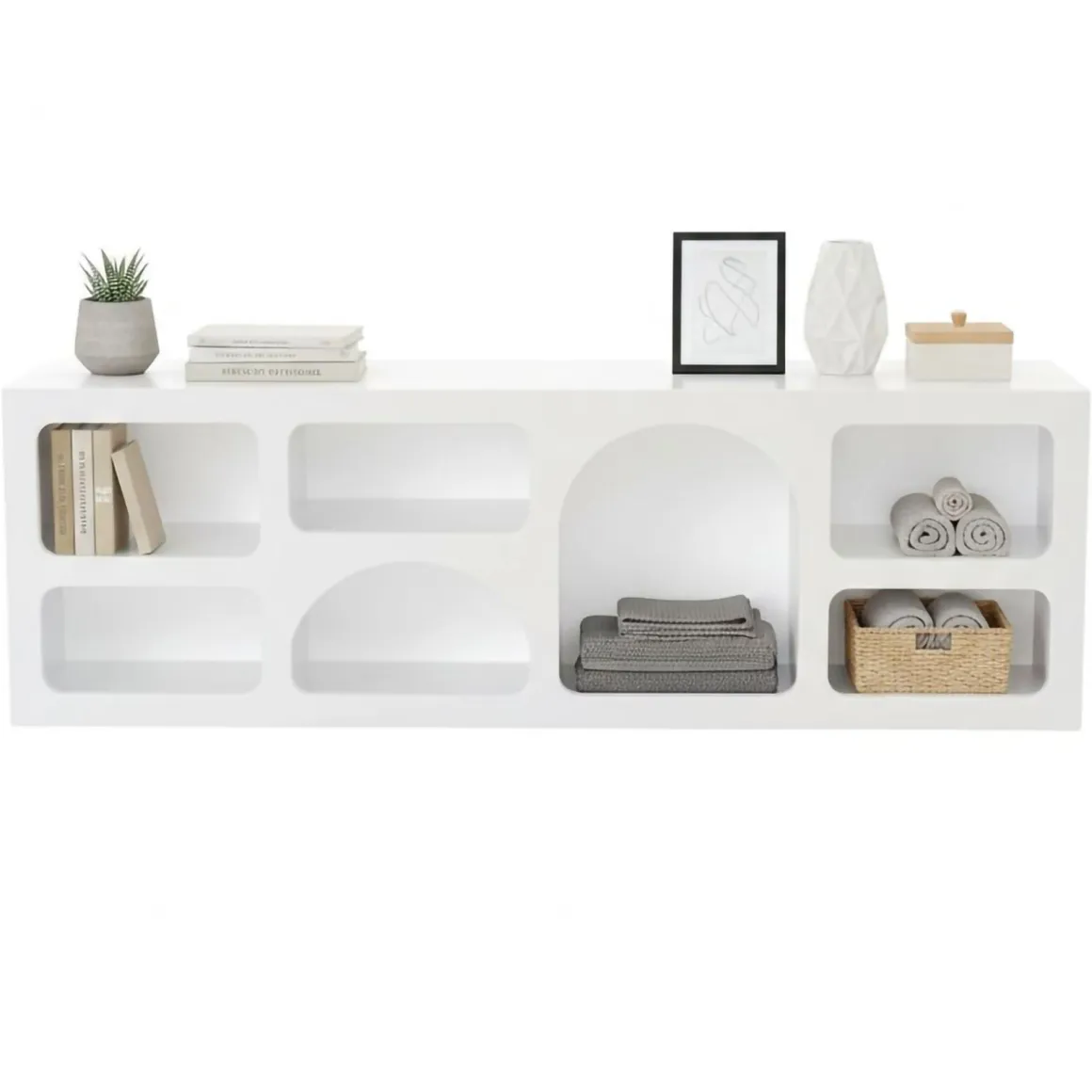 Credenza bianca 160x38x51h cm 7 vani - Arsenio