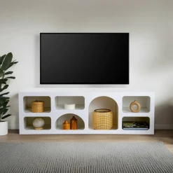 Credenza bianca 160x38x51h cm 7 vani - Arsenio
